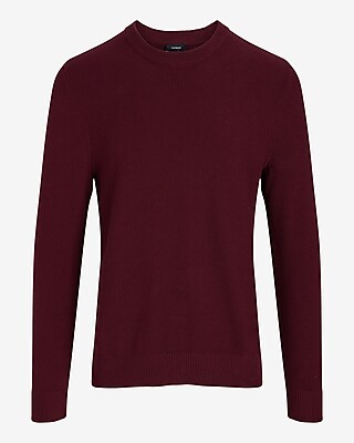 Cotton Textured Stitch Crew Neck Sweater