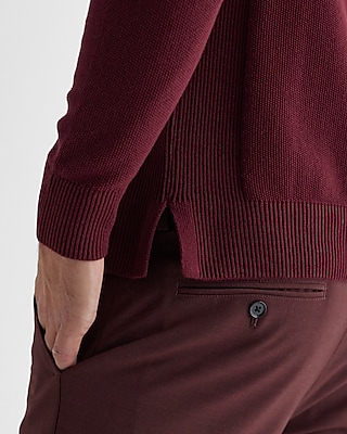 Cotton Textured Stitch Crew Neck Sweater