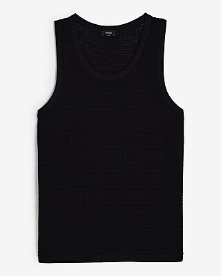 Cotton-Blend Open Knit Sweater Tank