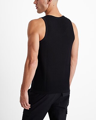 Cotton-Blend Open Knit Sweater Tank