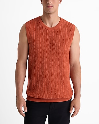 cable knit cotton sweater tank