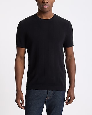 Striped Knit Cotton Short Sleeve Shirt