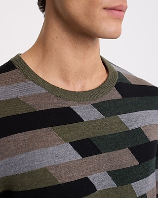 Geo Merino Wool Crew Neck Sweater