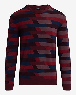 Geo Merino Wool Crew Neck Sweater