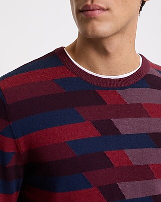 Geo Merino Wool Crew Neck Sweater
