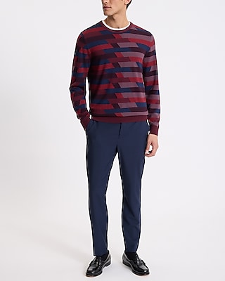Geo Merino Wool Crew Neck Sweater