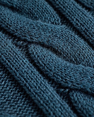 Cable Knit Acid Wash Cotton Sweater