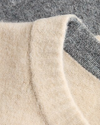 Relaxed Chest Stripe Felted Crew Neck Sweater