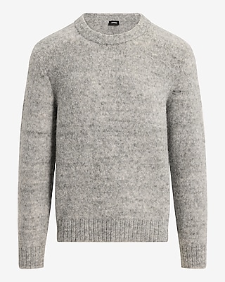 Brushed Fuzzy Wool-Blend Crew Neck Sweater