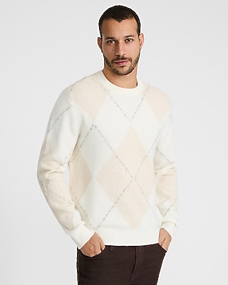 Argyle Textured Crew Neck Sweater | Express