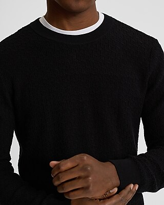 Textured Crew Neck Perfect Pima Cotton Sweater - image 2