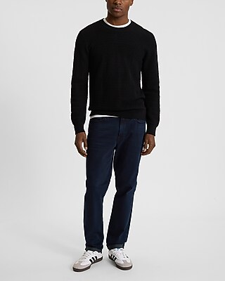 Textured Crew Neck Perfect Pima Cotton Sweater - image 4