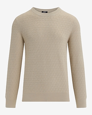 Textured Crew Neck Perfect Pima Cotton Sweater