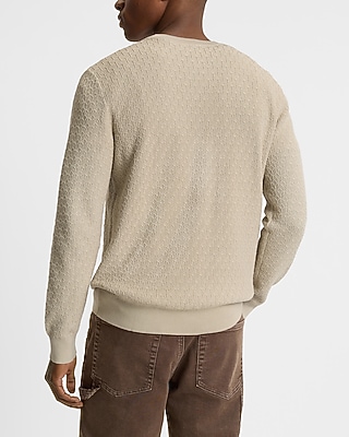 Textured Crew Neck Perfect Pima Cotton Sweater
