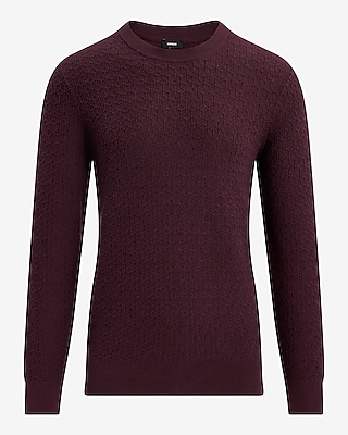 Textured Crew Neck Perfect Pima Cotton Sweater