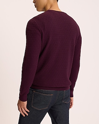 Textured Crew Neck Perfect Pima Cotton Sweater