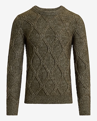 Geo Cable Knit Crew Neck Sweater