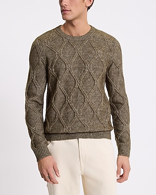 Geo Cable Knit Crew Neck Sweater