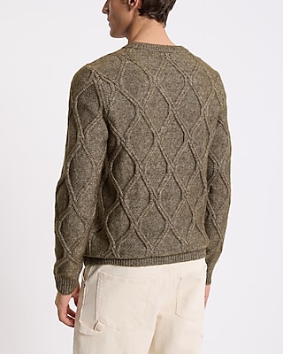 Geo Cable Knit Crew Neck Sweater