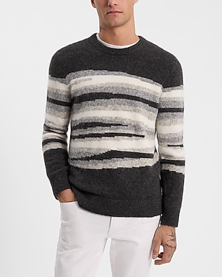 Striped Brushed Crew Neck Sweater