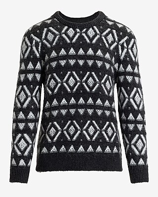 Fair Isle Brushed Crew Neck Sweater