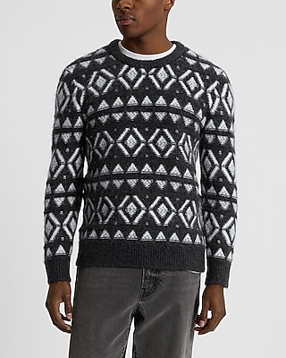 Fair Isle Brushed Crew Neck Sweater