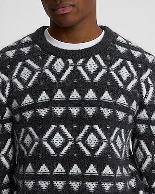 Fair Isle Brushed Crew Neck Sweater