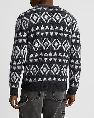 Fair Isle Brushed Crew Neck Sweater