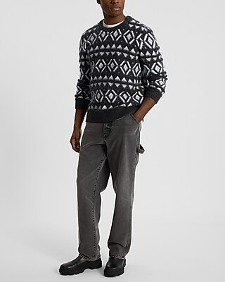 Fair Isle Brushed Crew Neck Sweater