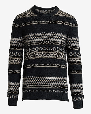 Fair Isle Striped Crew Neck Sweater