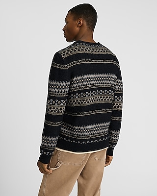 Fair Isle Striped Crew Neck Sweater