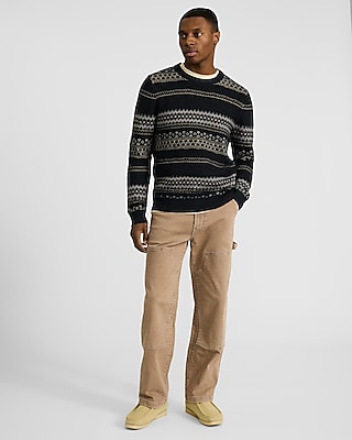 Fair Isle Striped Crew Neck Sweater