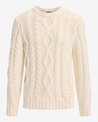 Relaxed Cable Knit Cotton-Blend Sweater