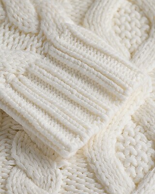 Relaxed Cable Knit Cotton-Blend Sweater