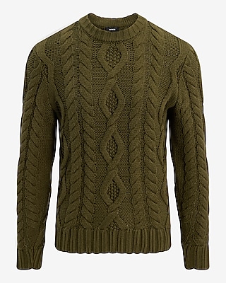 Relaxed Cable Knit Cotton-Blend Sweater