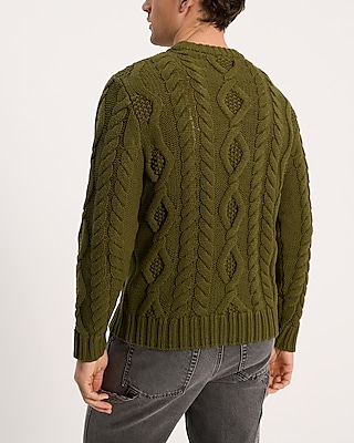 Relaxed Cable Knit Cotton-Blend Sweater