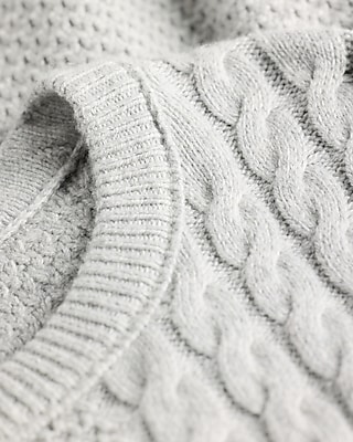 Cotton-Blend Textured Patchwork Crew Neck Sweater