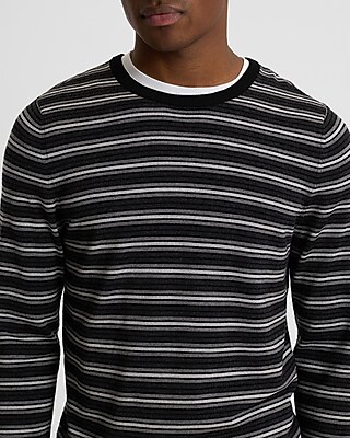 Striped Crew Neck Merino Wool Sweater