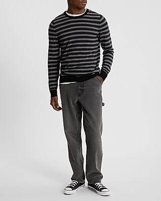 Striped Crew Neck Merino Wool Sweater