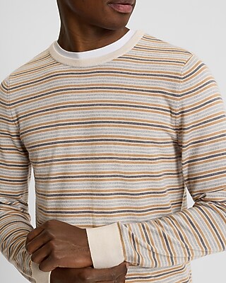 Striped Crew Neck Merino Wool Sweater