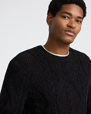 Cable Knit Crew Neck Sweater