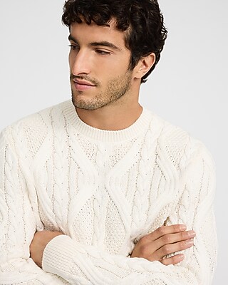 Cable Knit Crew Neck Sweater