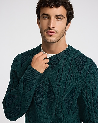 Cable Knit Crew Neck Sweater - image 4