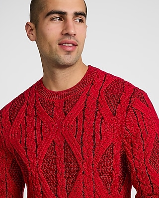 Cable Knit Crew Neck Sweater - thumbnail 7