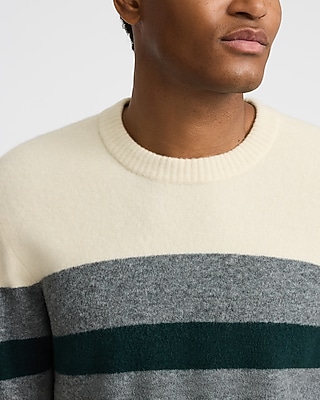 Felted Varsity Striped Crew Neck Sweater - image 2