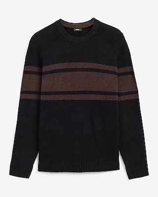Felted Varsity Striped Crew Neck Sweater