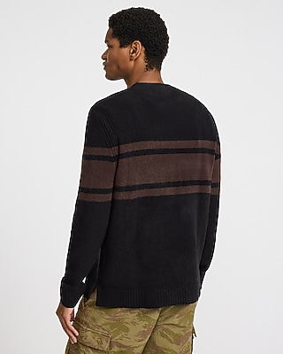 Felted Varsity Striped Crew Neck Sweater