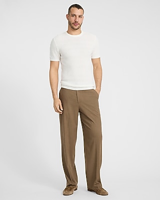 Textured Rayon Crew Neck Sweater T-Shirt