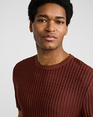 Textured Rayon Crew Neck Sweater T-Shirt - thumbnail 7
