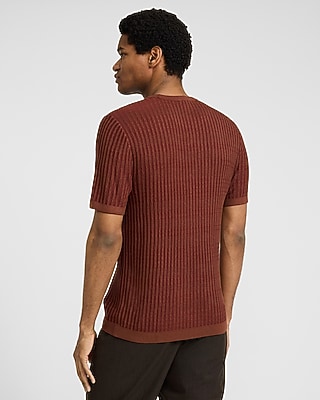 Textured Rayon Crew Neck Sweater T-Shirt - thumbnail 8